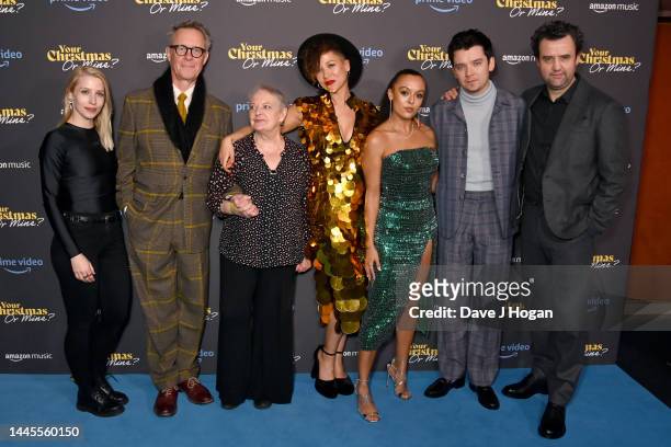 Natalie Dunn, Alex Jennings, Stephanie Fayerman, Natalie Gumede, Asa Butterfield, Cora Kirk and Daniel Mays attend the "Your Christmas Or Mine?"...