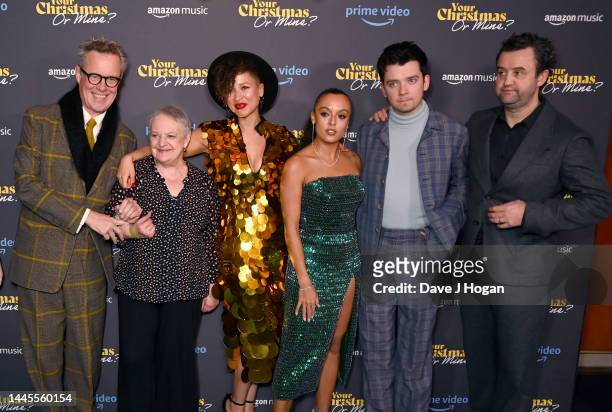 Alex Jennings, Stephanie Fayerman, Natalie Gumede, Asa Butterfield, Cora Kirk and Daniel Mays attend the "Your Christmas Or Mine?" Special Screening...