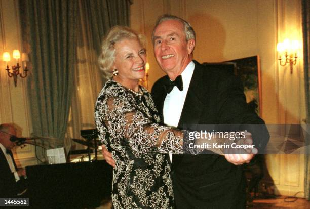 Justice Sandra Day o''Connor dances with husband John at the annual Meridien Ball October 17, 1998 in Washington, DC.