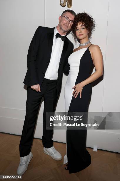 Loïc Prigent and Léna Mahfouf attend the GQ Men of the Year Awards 2022 on November 29, 2022 in Paris, France.