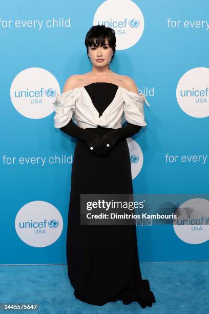 Demi Lovato attends the 2022 UNICEF Gala at The Glasshouse on November 29, 2022 in New York City.