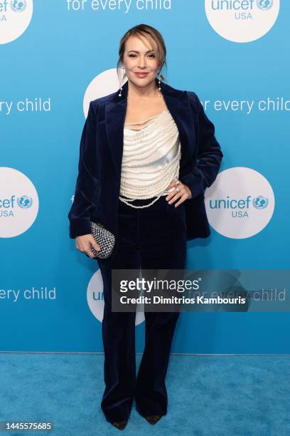 Alyssa Milano attends the 2022 UNICEF Gala at The Glasshouse on November 29, 2022 in New York City.