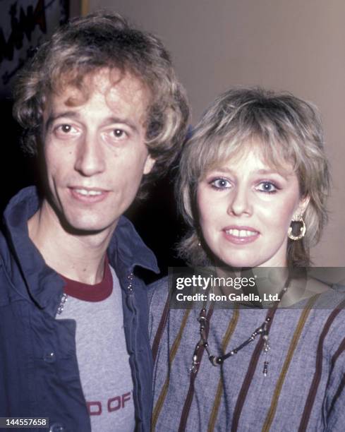 Robin Gibb and wife Dwina Murphy attend the record party for Robin Gibb "Secret Agent" on July 18, 1984 at Bebop Cafe in New York City.