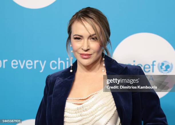 Alyssa Milano attends the 2022 UNICEF Gala at The Glasshouse on November 29, 2022 in New York City.