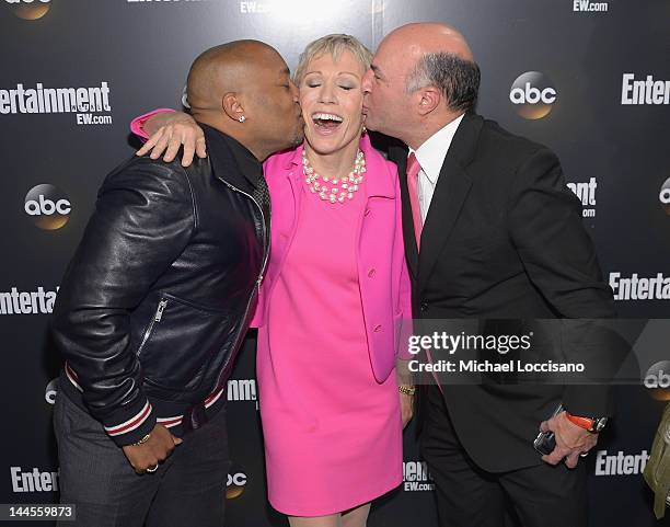 Daymond John, Barbara Corcoran and Kevin O'Leary attend the Entertainment Weekly & ABC-TV Up Front VIP Party at Dream Downtown on May 15, 2012 in New...