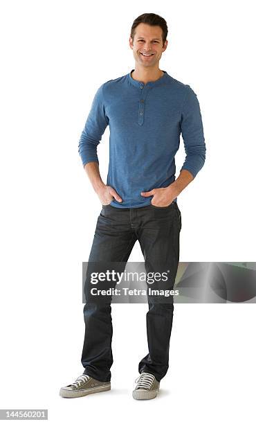 studio portrait of mid adult man - stand bildbanksfoton och bilder