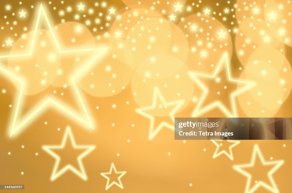 Glowing background with stars, studio shot