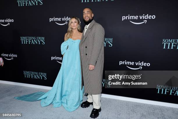 Zoey Deutch and Kendrick Sampson attends the Los Angeles premiere of Prime Video's "Something From Tiffany's" at AMC Century City 15 on November 29,...