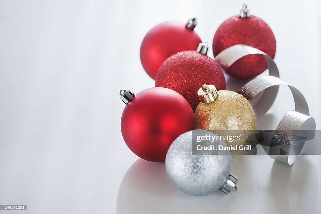 Studio shot of Christmas ornaments