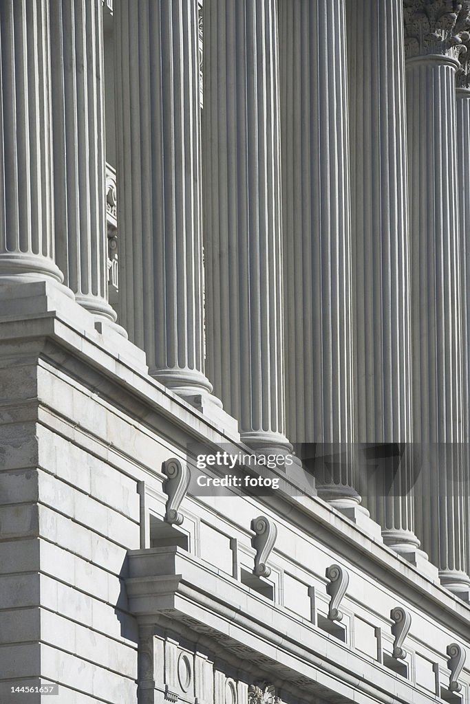 Usa, New York State, New York City, close-up of colonnade
