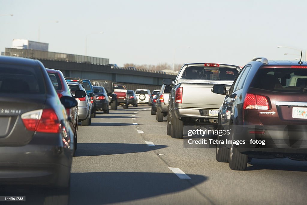 USA, New York State, New York City, Traffic on road