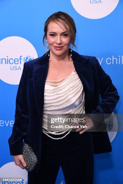 Alyssa Milano attends The UNICEF Gala at The Glasshouse on November 29, 2022 in New York City.