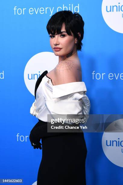 Demi Lovato attends The UNICEF Gala at The Glasshouse on November 29, 2022 in New York City.