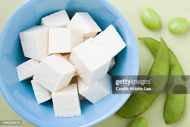 tofu and edamame, studio shot - tofu stock pictures, royalty-free photos & images