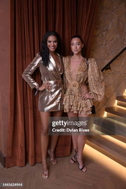 Taelyr Robinson and Calais Goord attend BASIC Magazine 20th Anniversary Issue Release At Mila Lounge Private Club During Miami Art Basel at MILA...