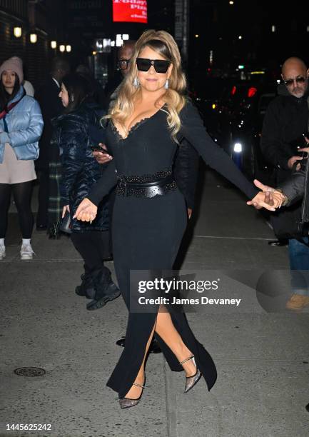 Mariah Carey visits the 'The Late Show With Stephen Colbert' at the Ed Sullivan Theater on November 29, 2022 in New York City.