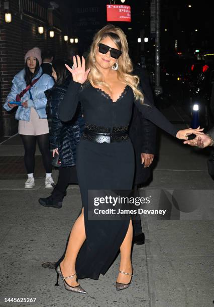 Mariah Carey visits the 'The Late Show With Stephen Colbert' at the Ed Sullivan Theater on November 29, 2022 in New York City.