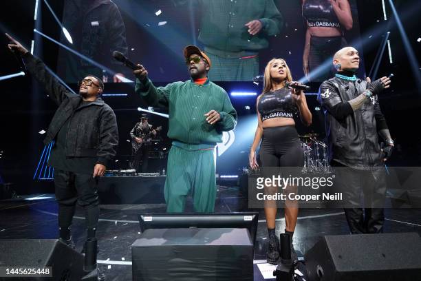 Will.i.am, J. Rey Soul, and Taboo of Black Eyed Peas perform onstage during iHeartRadio 106.1 KISS FM's Jingle Ball 2022 presented by Capital One at...