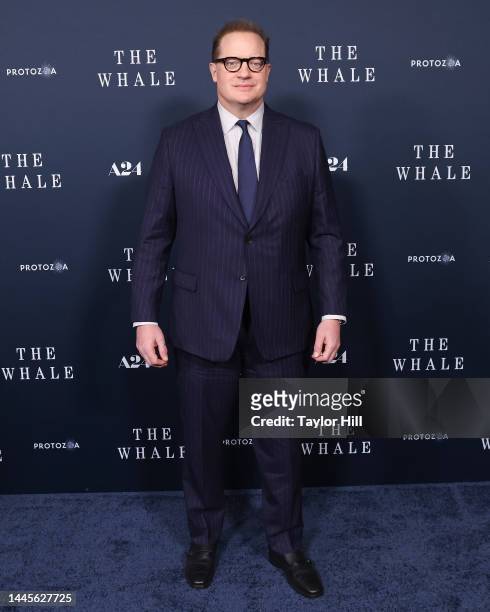 Brendan Fraser attends a New York screening of "The Whale" at Alice Tully Hall, Lincoln Center on November 29, 2022 in New York City.