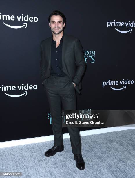 Jack Falahee arrives at the Los Angeles Premiere Of Prime Video's "Something From Tiffany's" at AMC Century City 15 on November 29, 2022 in Century...