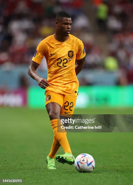 Denzel Dumfries of Netherlands during the FIFA World Cup Qatar 2022 Group A match between Netherlands and Qatar at Al Bayt Stadium on November 29,...
