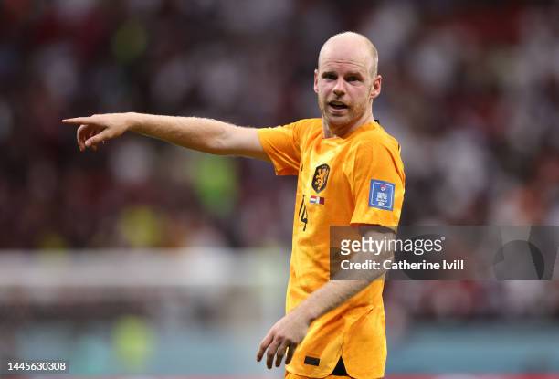 Davy Klaassen of Netherlands during the FIFA World Cup Qatar 2022 Group A match between Netherlands and Qatar at Al Bayt Stadium on November 29, 2022...