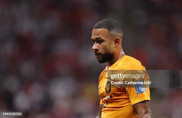 Memphis Depay of Netherlands during the FIFA World Cup Qatar 2022 Group A match between Netherlands and Qatar at Al Bayt Stadium on November 29, 2022...
