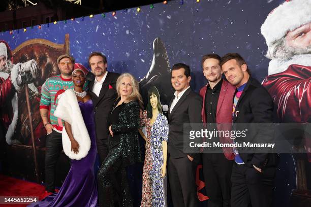 Alexis Louder, David Harbour, Beverly D'Angelo, Edi Patterson cardboard cutout, John Leguizamo, Tommy Wirkola, and Cam Gigandet attends the Premiere...