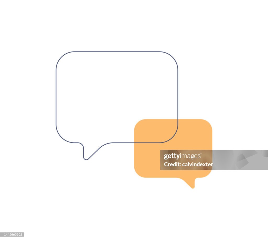 Speech bubbles thought ballons thin line designs