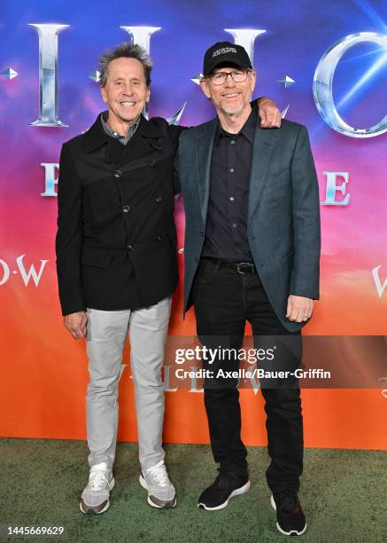 Brian Grazer and Ron Howard attend Lucasfilm and Imagine Entertainment's New Series "Willow" Premiere at Regency Village Theatre on November 29, 2022...