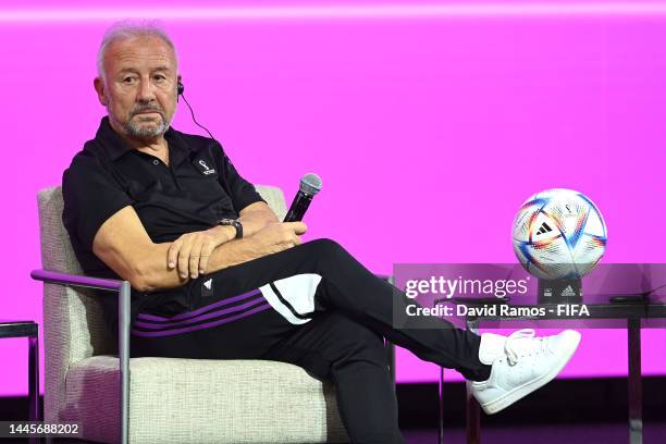 Technical Study Group member Alberto Zaccheroni attends the Technical Study Group media briefing press conference at MMC on November 30, 2022 in...