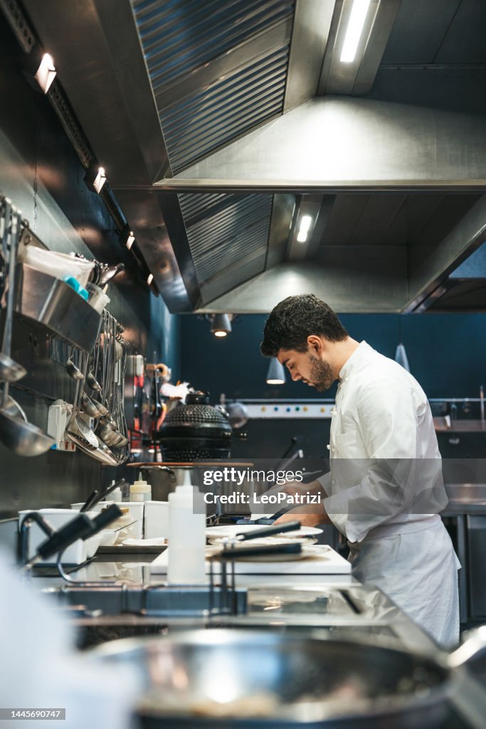 Chef cooking in a luxury restaurant