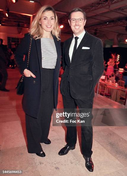 Julie Gayet and gallerist Pierre Alain Challier attend the "Gala Pour