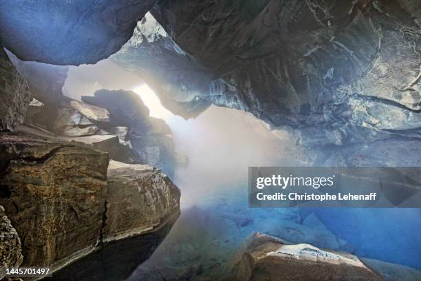 the grjótagjá cave, in iceland - grjótagjá cave stock pictures, royalty-free photos & images