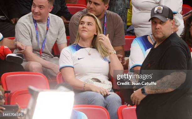 Katie Goodland, wife of Harry Kane of England following the FIFA World Cup Qatar 2022 Group B match between Wales and England at Ahmad Bin Ali...