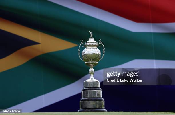 View of the South African Open Trophy prior to the Investec South African Open Championship at Blair Atholl Golf & Equestrian Estate on November 30,...