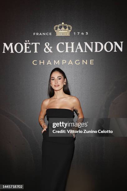 Giulia De Lellis attends the Moet&Chandon End Of Year Celebration Party photocall on November 29, 2022 in Milan, Italy.