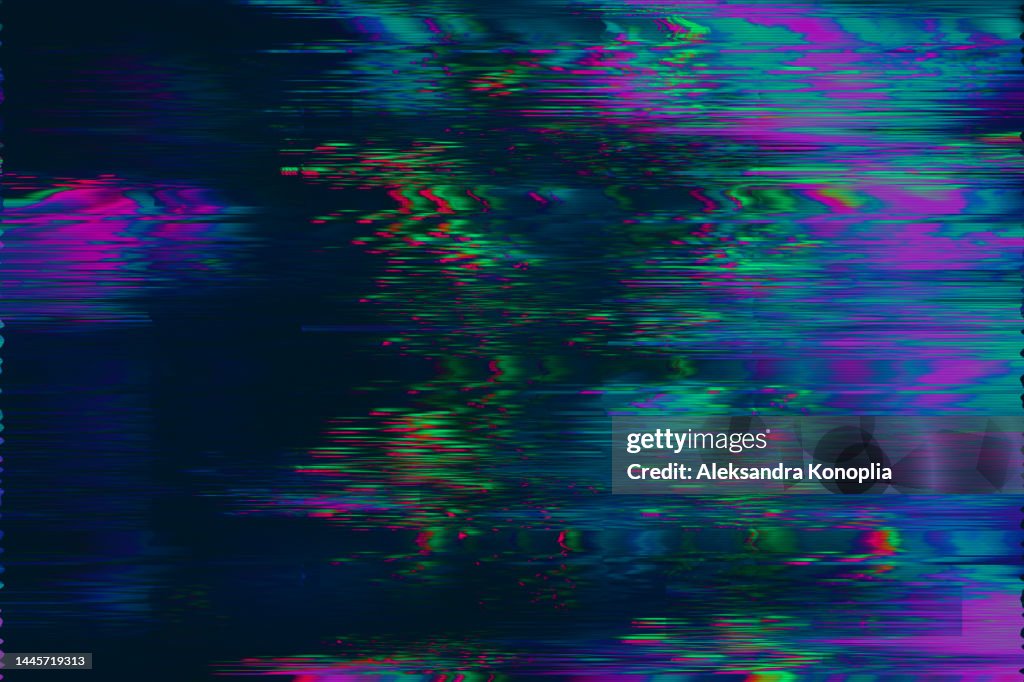 Motion Glitch interlaced Multicolored Distorted textured futuristic background