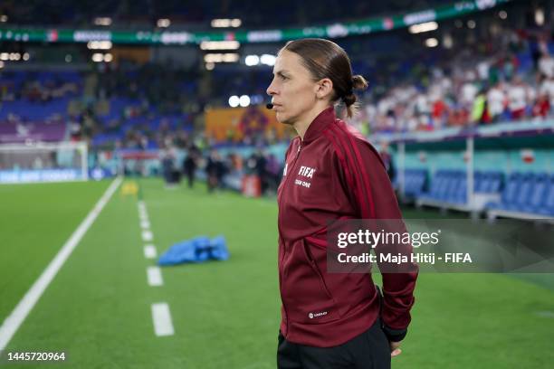 Referee Stephanie Frappart of France looks on prior to the FIFA World Cup Qatar 2022 Group C match between Mexico and Poland at Stadium 974 on...