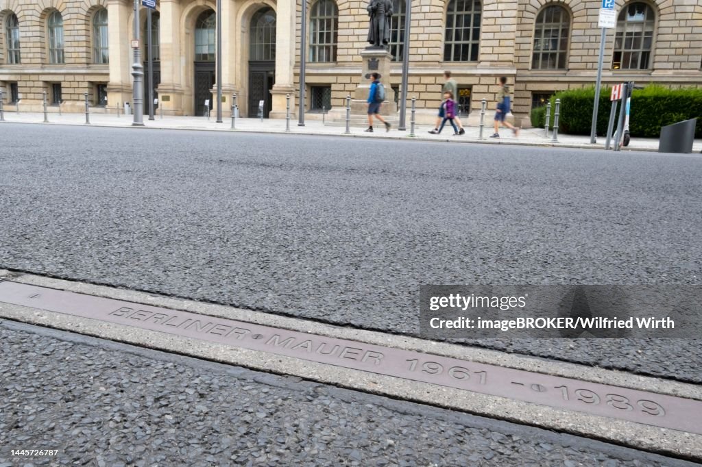 Berlin Wall 1961-1989, marking the former course of the Berlin Wall, Berlin, Germany