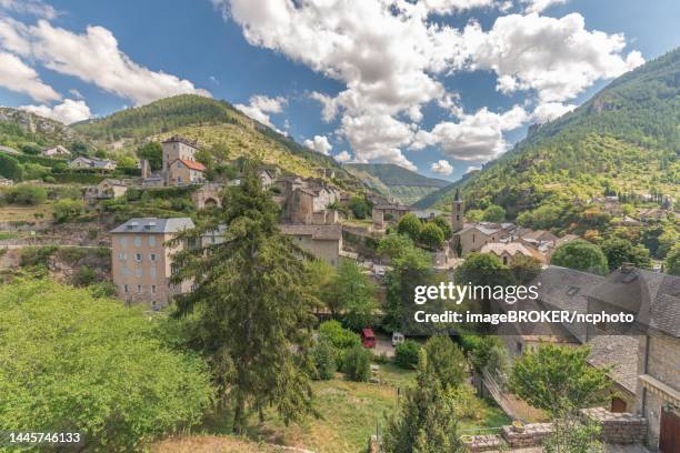 village of sainte-enimie classified as one of the most beautiful villages. lozere, france - lozere bildbanksfoton och bilder