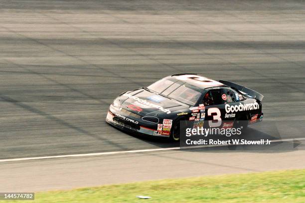 Goodwrench Service's car on the track at the Winston Cup Race at the Charlotte Motor Speedway, Charlotte, North Carolina, 1996.