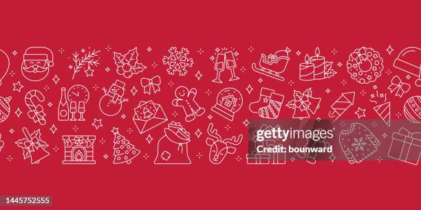 seamless christmas icon background - biscuit texture stock illustrations