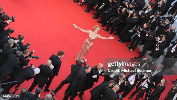 Actress Jane Fonda attends the opening ceremony and 'Moonrise Kingdom' premiere during the 65th Annual Cannes Film Festival at Palais des Festivals...