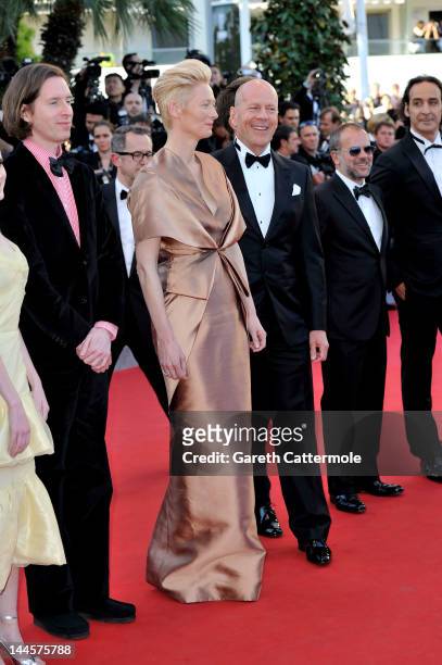 Director Wes Anderson, actors Tilda Swinton, Bruce Willis and Edward Norton attend opening ceremony and "Moonrise Kingdom" premiere during the 65th...