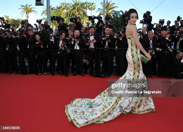 Actress Fan Bingbing attends the opening ceremony and "Moonrise Kingdom" premiere during the 65th Annual Cannes Film Festival at Palais des Festivals...