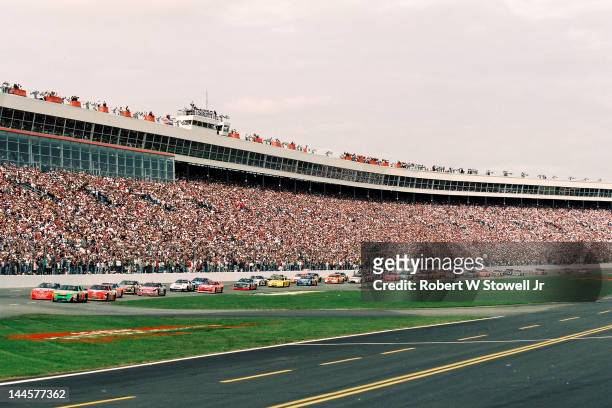 General view of the grandstand and crowd during the Winston Cup Race at the Charlotte Motor Speedway, Charlotte, North Carolina, 1997.