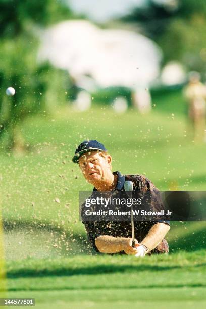 American golfer Jack Nicklaus on the course during the PGA Seniors' Championship at the PGA National Golf Club, Palm Beach Gardens, Florida, 1996.