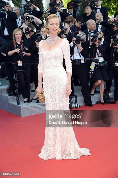 Eva Herzigova attends opening ceremony and "Moonrise Kingdom" premiere during the 65th Annual Cannes Film Festival at Palais des Festivals on May 16,...