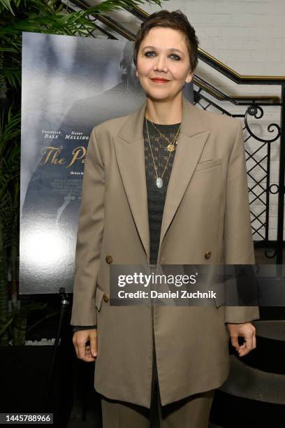 Maggie Gyllenhaal attends Netflix's The Pale Blue Eye New York Tastemaker Screening at The Metrograph on November 29, 2022 in New York City.